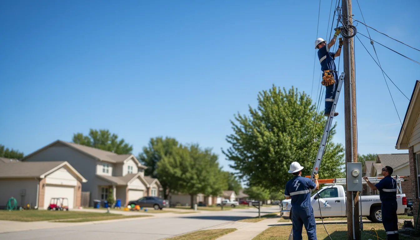 Residential electrician providing installation services in Stowell, TX